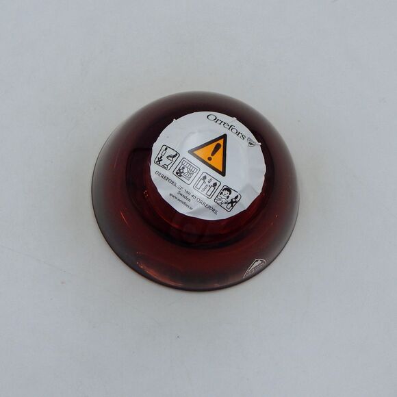 Orrefors Sweden Nordic Light Cranberry Crystal Glass Tealight Lena Bergstrom - Picture 6 of 8